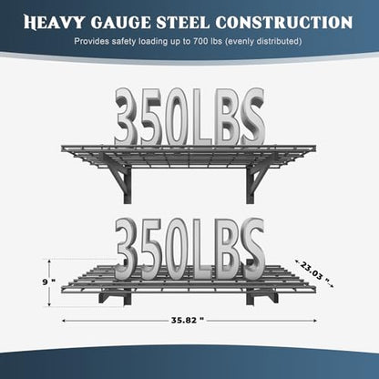 2 Pack Wall Mounted Garage Shelving (2 pack-2x3ft)