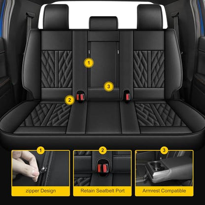 Custom Fit for Ford Ranger Seat Covers 2026 2025 (5 Seats #073 Black)
