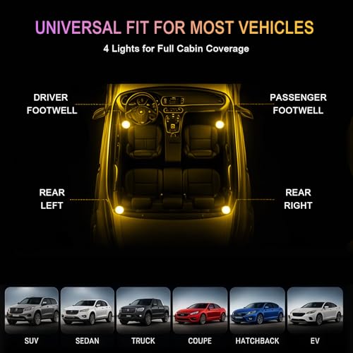 Car Interior LED Lights (Yellow)