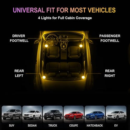Car Interior LED Lights (Yellow)