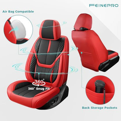 Universal Car Seat Covers for SUVs Sedans Trucks Redblack (Red / Full-Set)