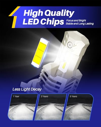 9003/H4/HB2 Bulbs LED Super Bright, 6000K White H4 Fog Lights Halogen Raplacement, Canbus Ready Direct Fit, Pack of 2 (9003/HB2/H4)