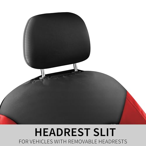 Faux Leather Front Car Seat Covers (N1 Black Red / Front Seat)