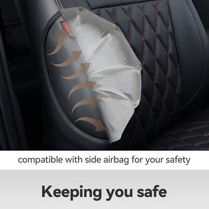 CRV Car Seat Covers Custom Fit for Honda 2012 (Leatherette(Red/Black) / 2012-2014 CRV EX,EX-L,LX)
