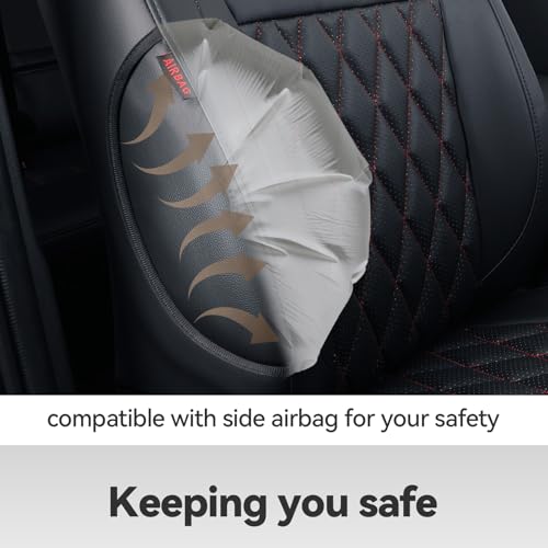 Camry Car Seat Covers Custom for Toyota 2025 2026 Camry (Leatherette(Black/Red) / 2025-2026 Camry Hybrid (XLE/XSE))