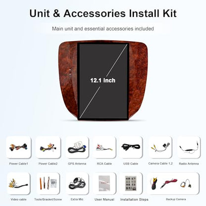 12.1 Wireless CarPlay Radio for GMC Yukon Chevy Tahoe Suburban 2007 (PX6 Hexa core 4G+64G+Car Play+Android Auto+Voice)