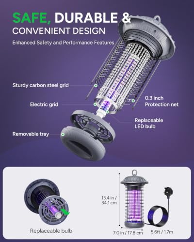 LED Bug Zapper Indoor Outdoor (Pewter)