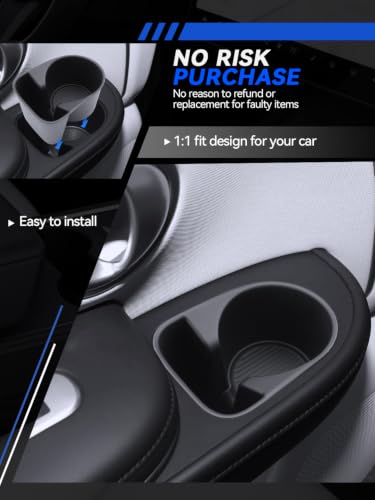 for Palisade Center Console Cup Holder 2026 Hyundai Palisade & 2026 Palisade Hybrid All Trims Accessories 2nd Row Cup Holder Coaster Liner (for Palisade 2026-Black)