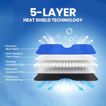 Accordion Car Windshield Sun Shade (Large Blue)