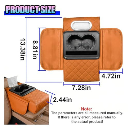Leather Car Center Console Cover (Orange)