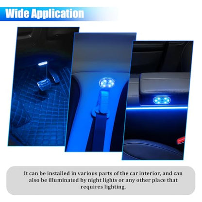 2PCS Car LED Lights Interior Wireless (Blue / Magnetic)