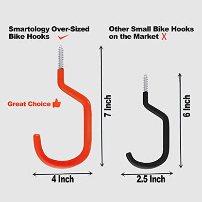 Bike Storage Hook (Extra Large 4 Pack Orange)