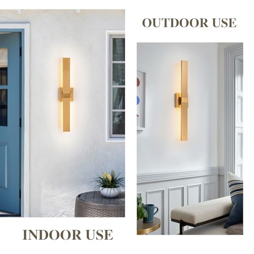 Modern LED Outdoor Wall Sconce 27.2" Gold Outdoor Wall Lights Exterior (Gold / 27.2 inch-1 Pack)
