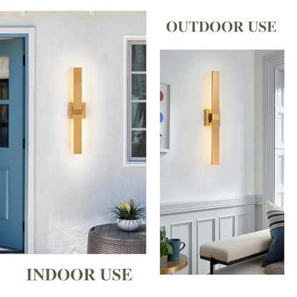 Modern LED Outdoor Wall Sconce 27.2" Gold Outdoor Wall Lights Exterior (Gold / 27.2 inch-1 Pack)