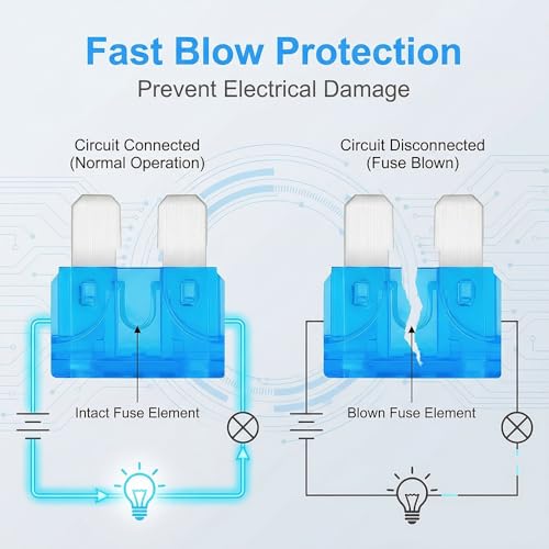 80Pcs) 15 Amp Standard Fuse, 15A Car Blade Fuses for Car/RV/Truck/SUV/Motorcycle/Boat (15A)