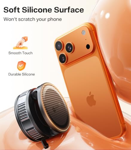 for MagSafe Car Mount [Upgraded 98LBS Strongest Suction (Dash-Black)