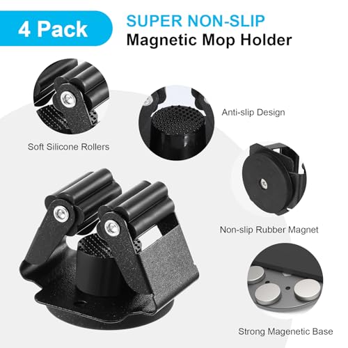 4PCS Magnetic Mop Broom Holder