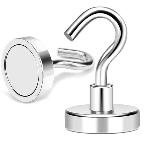 Magnetic Hooks 50lbs Strong Magnets Hook 18 Pack (Silver / 18pack-50lb)