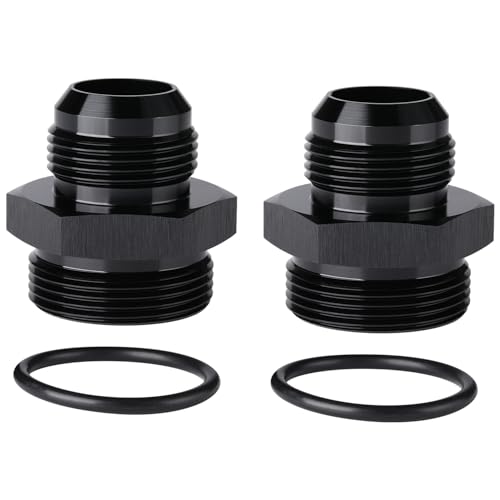 16AN Male Flare to 20AN ORB O (16AN to 20AN ORB / Black - 2PCS)