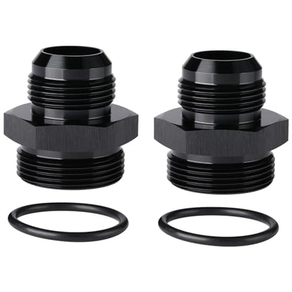 16AN Male Flare to 20AN ORB O (16AN to 20AN ORB / Black - 2PCS)