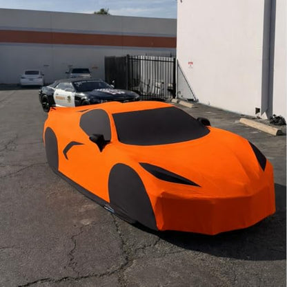 Car Cover I Fit for Corvette C8 I Indoor and Outdoor I Protection from Sun (Orange)