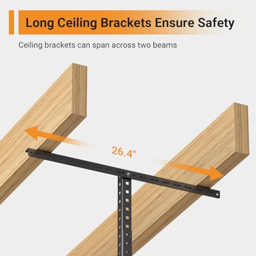 4x8ft Overhead Ceiling Garage Storage Rack (White)