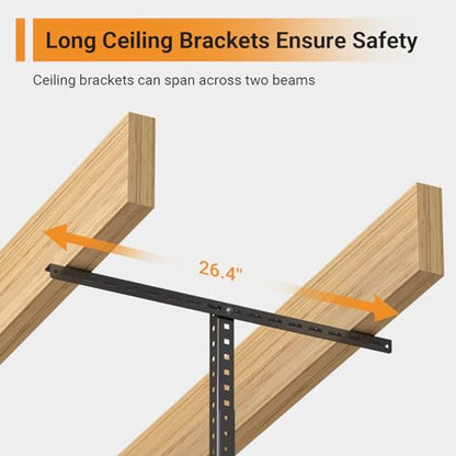 4x6ft Overhead Ceiling Garage Storage Rack (Black / 4x6ft)