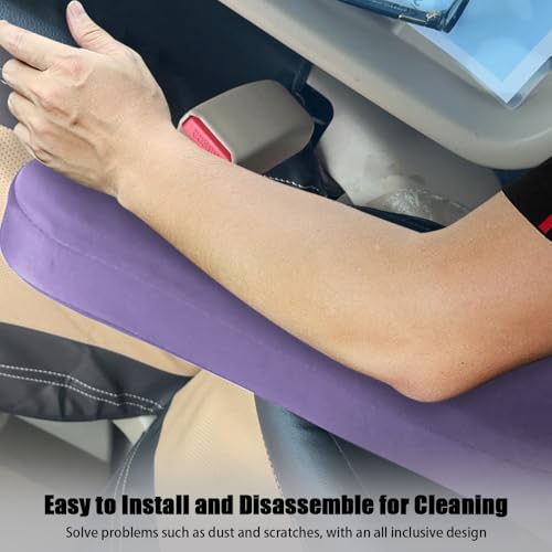2PC Car Front Seat Armrest Covers (Purple-2PC)