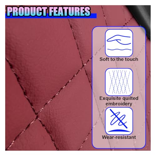 Leather Car Center Console Cover (Burgundy)