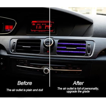 20PCS Waterproof Bendable Car Air Vent Trim Strips (Ice Purple)