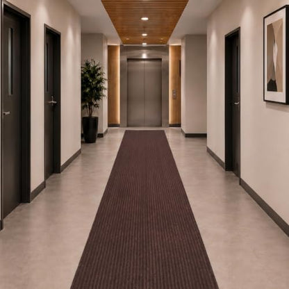 3x52 Hallway Runner Rug (Brown / 2'7" x 52' (Runner))