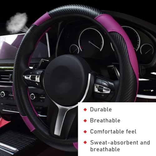 Car Steering Wheel Cover (Black+Purple)
