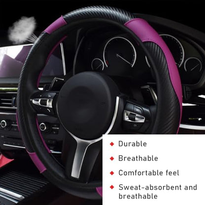 Car Steering Wheel Cover (Black+Purple)