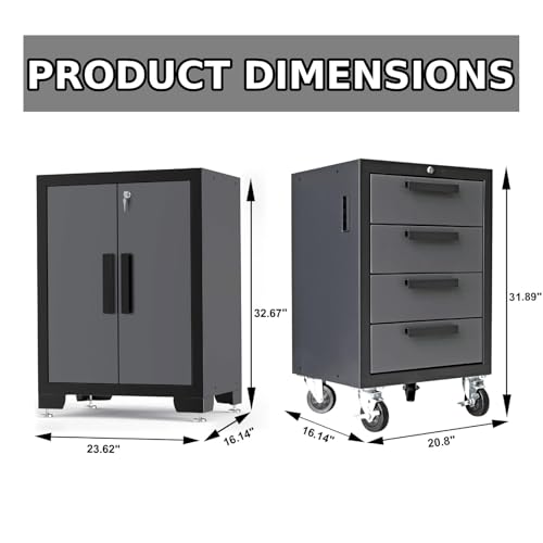 Garage Storage Cabinets System (Black/Grey)