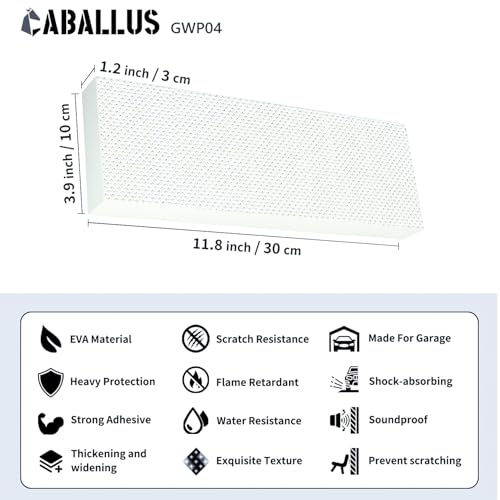 GWP04 Garage Wall Protector and Car Door Guard (4-Pack White)