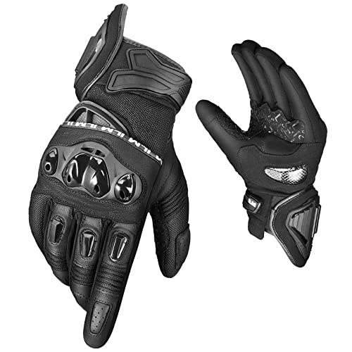 Motorcycle Gloves for Men Women Touchscreen Riding Gloves WD01 (black / Large)