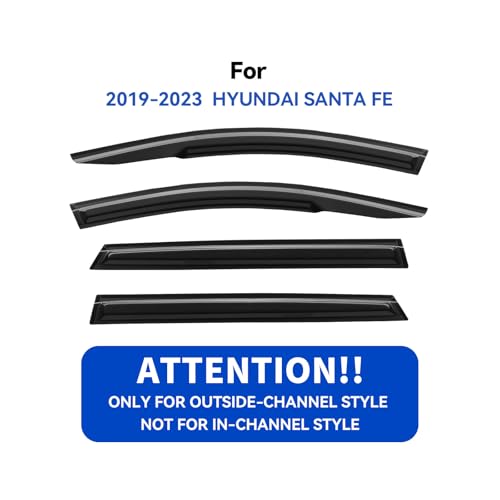 Window Visors Rain Guards for 2019 2020 2021 2022 2023 Hyundai Santa Fe (2019-2023 Hyundai Santa Fe)