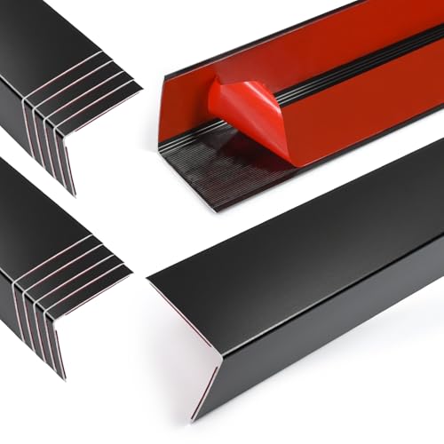 10PCS 48" Black Metal Corner Protectors (10pack-48.0 x 1.0 x 1.0 in / Black)