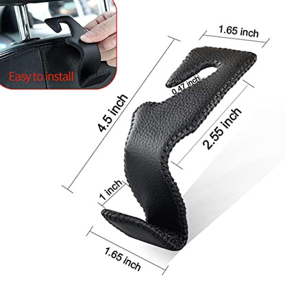 2 Pack Car Headrest Hooks (Black red)