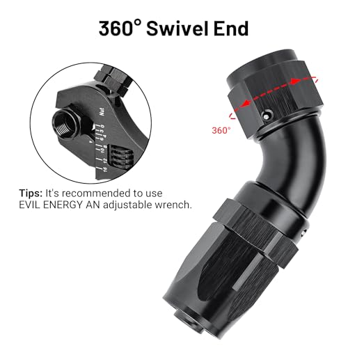 8AN 60 Degree One Piece Full Flow Hose End Fitting Swivel for CPE Braided Hose (8AN / 60 Degree)