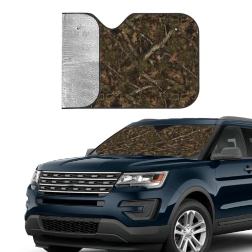 Camouflage Hunting Car Windshield Sunshade Front Window Sun Visor Protector Foldable Shield Cover for Truck SUV (White4 / Small)