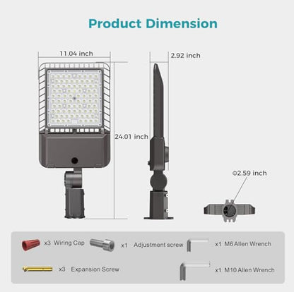 240W Parking Lot Light 43200LM LED Street Lights Outdoor 3Pack (Brown / 240W 3P)