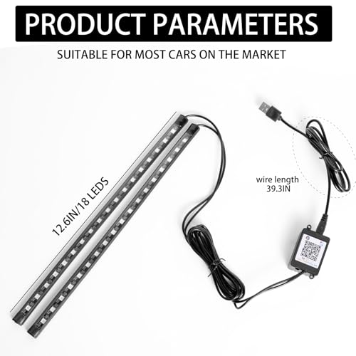 Smart Led Strip Lights for Car Interior (RGB Multicolor / 36LED,2strips)