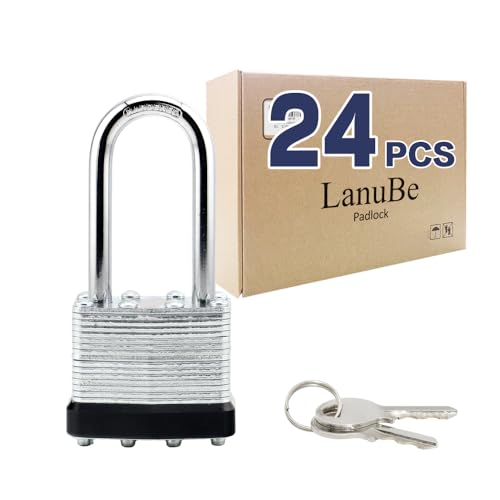 Laminated Keyed Alike Padlock 24 Pack 1.6 (24 pack Black)