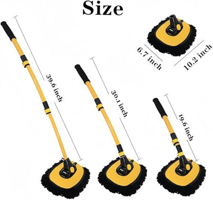 Car Wash Brush with Long Handle (Yellow02)