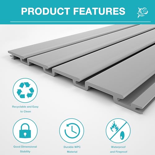 Slatwall Panel Wall Storage Systems (4x4ft / Grey)