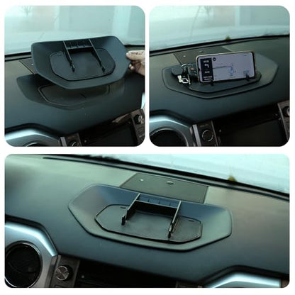 Black ABS Car Center Console Dash Table Storage Tray Fit for Toyota Tundra 2014 (Without Mobile Phone Holder)