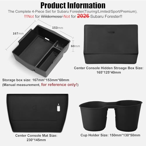 for 2025 Subaru Forester Accessories Center Console Organizer (L-For-2025-forester)
