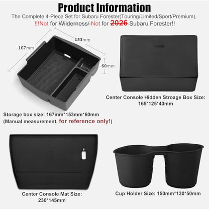 for 2025 Subaru Forester Accessories Center Console Organizer (L-For-2025-forester)