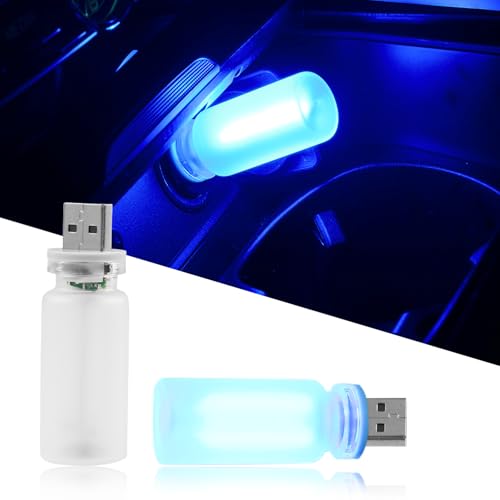 2PCS USB Light for Car (Blue / Frosted Glass)